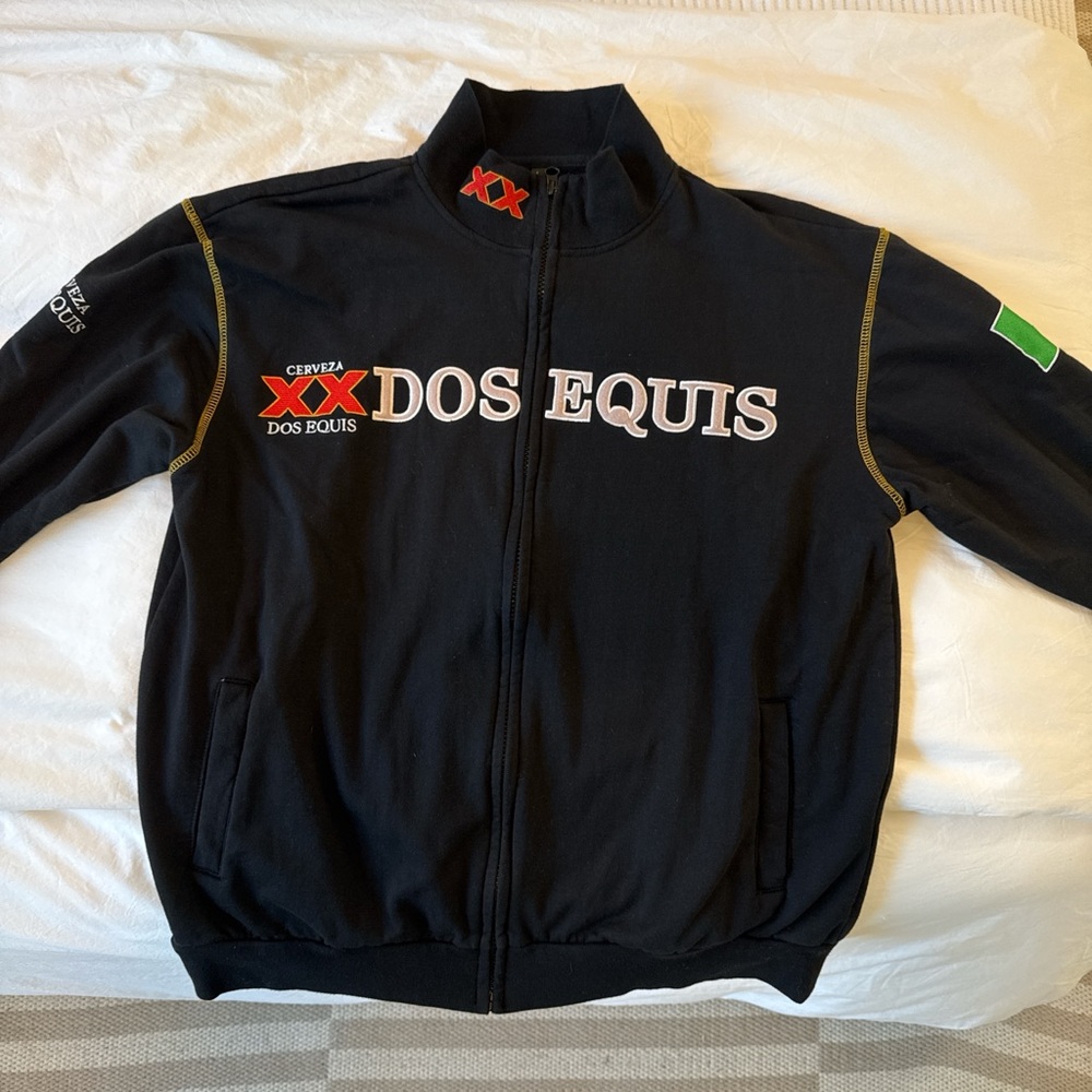 Dos Equis embroidered zip-up